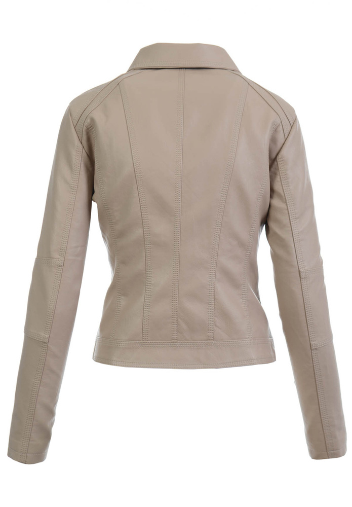 Damska Kurtka Ramoneska Beżowa