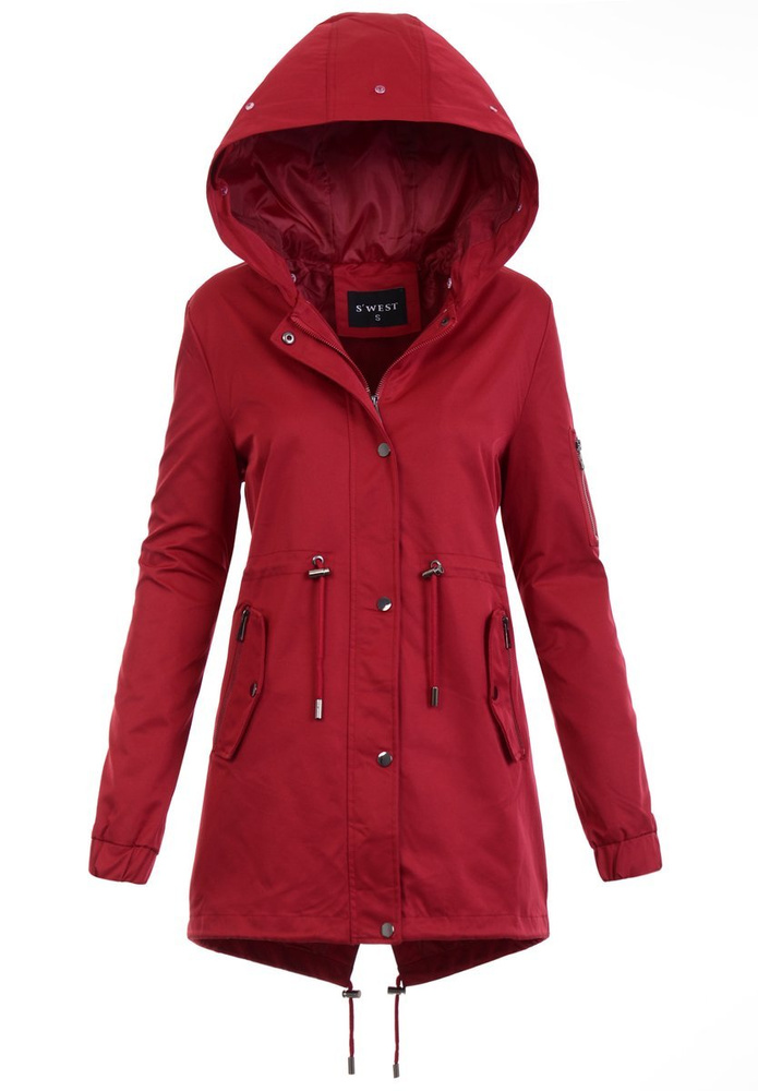 Parka Zimowa 3w1 Czerwona Z Brązowym Futerkiem