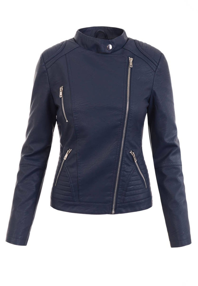 Damska Kurtka Ramoneska Granatowa