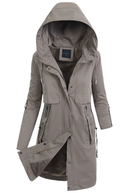 Kurtka Parka Wiosenna Brązowa