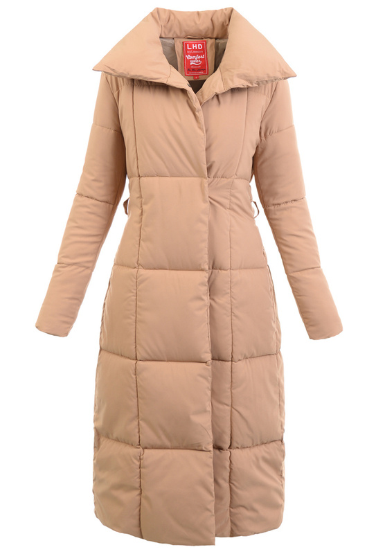 Damska Zimowa Ortalionowa Kurtka Jasno Brązowa