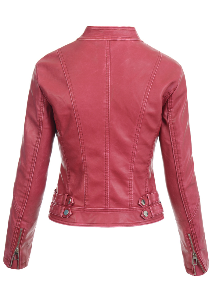 Damska Kurtka Ramoneska Czerwona