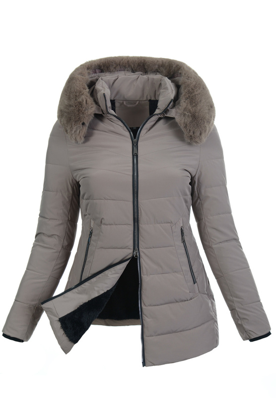 Damska Kurtka Zimowa Jasno Brązowa