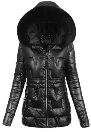 Damska Zimowa Ortalionowa Kurtka Czarna