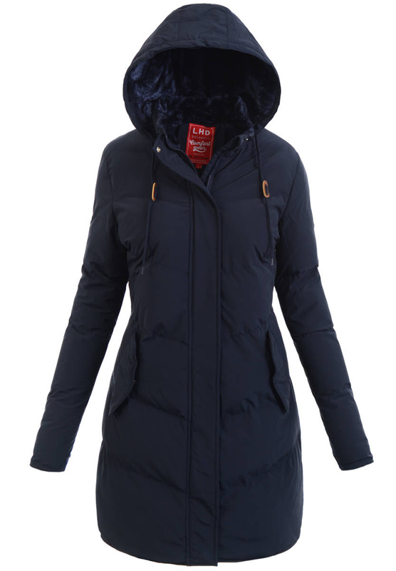 Damska Zimowa Ortalionowa Kurtka Granatowa