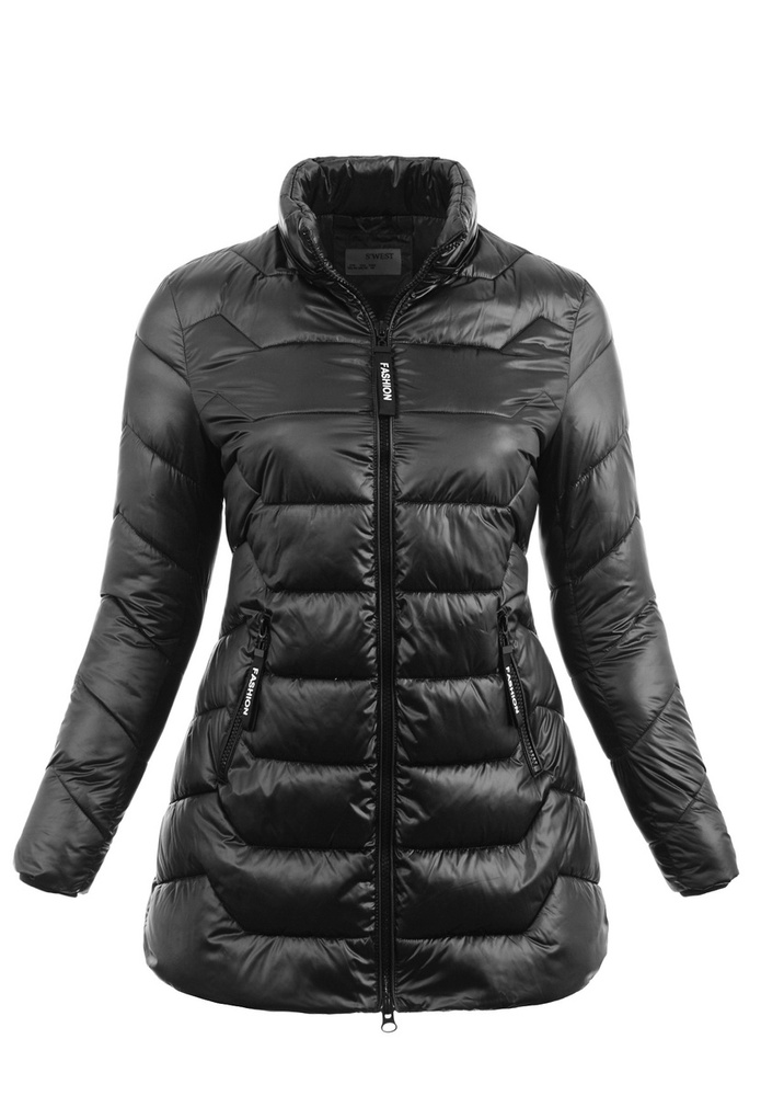 Damska Zimowa Ortalionowa Kurtka Czarna