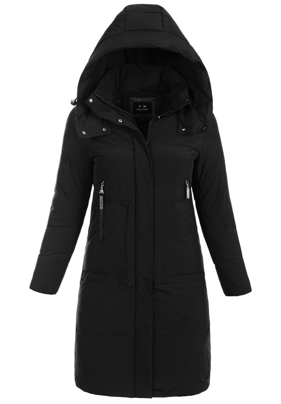 Damska Zimowa Ortalionowa Kurtka Czarna