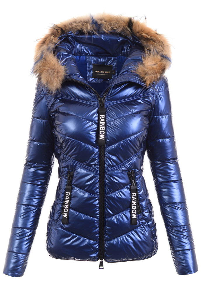 Damska Zimowa Ortalionowa Kurtka Niebieska