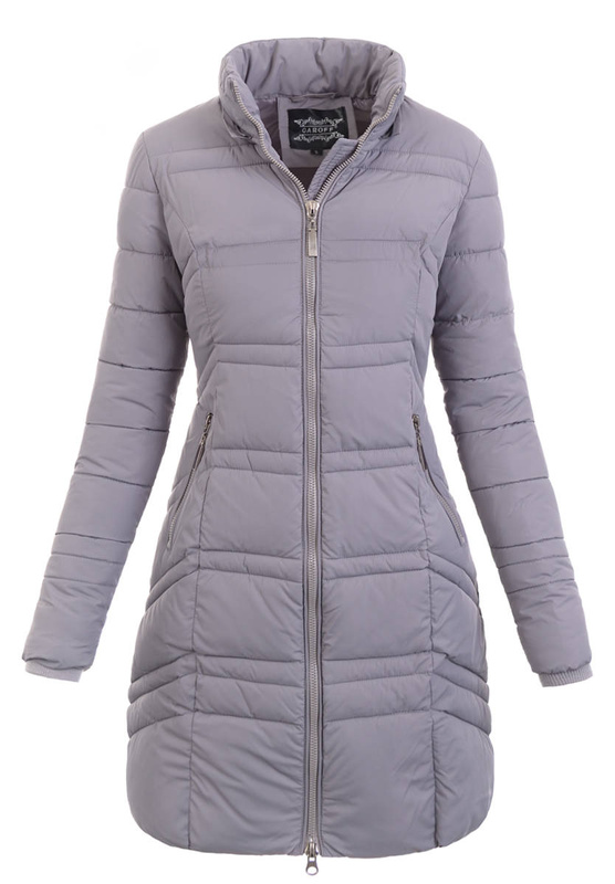Damska Zimowa Ortalionowa Kurtka Szara