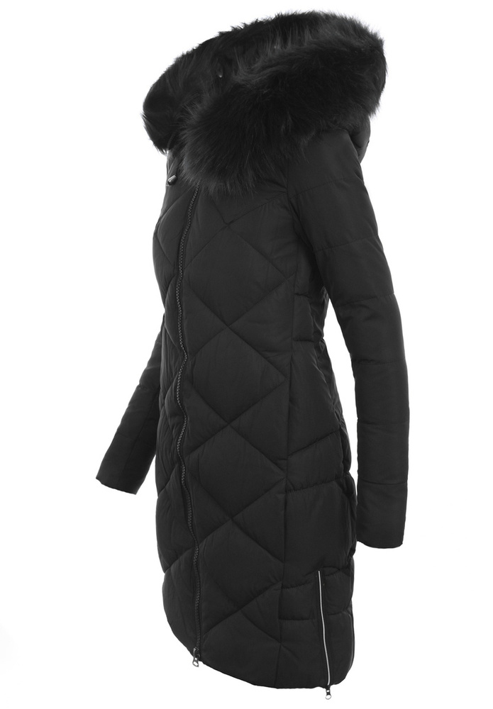 Damska Zimowa Ortalionowa Kurtka Czarna