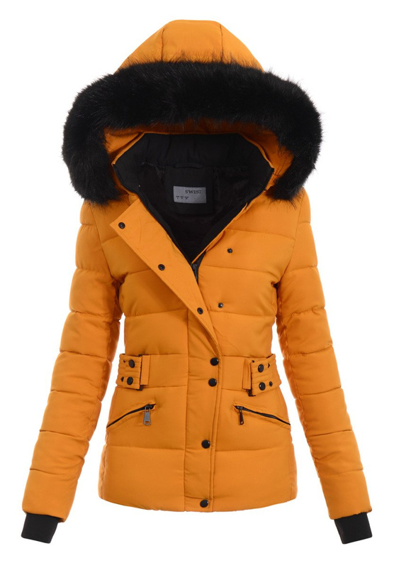 Damska Ortalionowa Zimowa Kurtka Camel