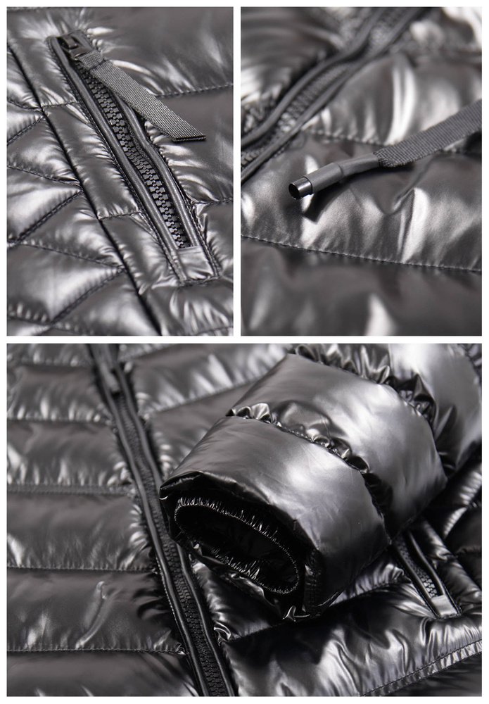 Damska Zimowa Ortalionowa Kurtka Czarna