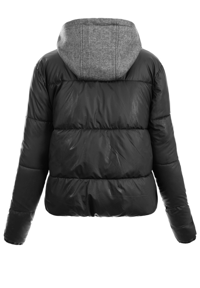 Damska Zimowa Ortalionowa Kurtka Czarna