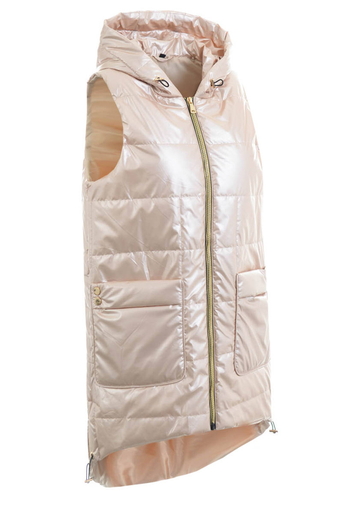 Damska Kamizelka Bezrękawnik Perłowy Różowy