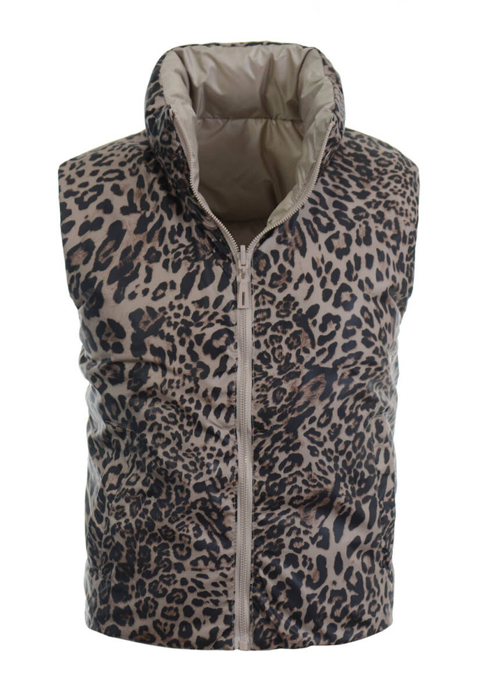 Damska Kamizelka Bezrękawnik Dwustronny Beżowy