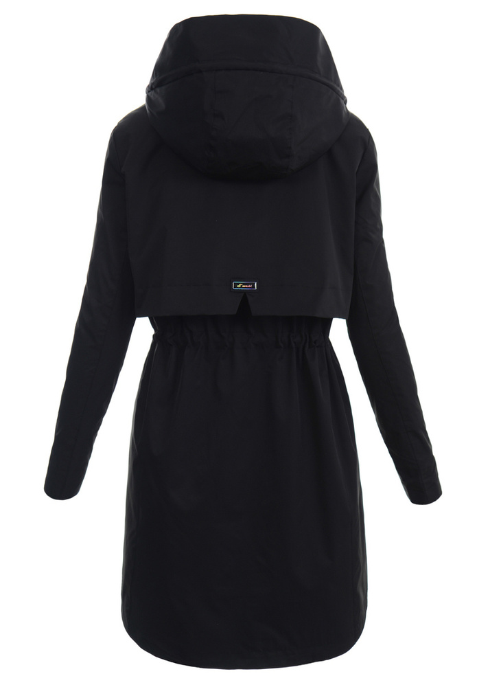 Damska Wiosenno-Jesienna Kurtka Parka Czarna