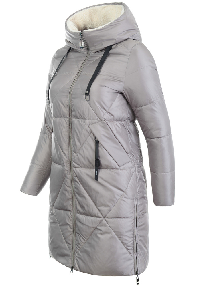 Damska Zimowa Ortalionowa Kurtka Beżowa