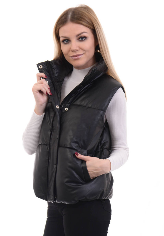 Damska Kamizelka Bezrękawnik Czarny