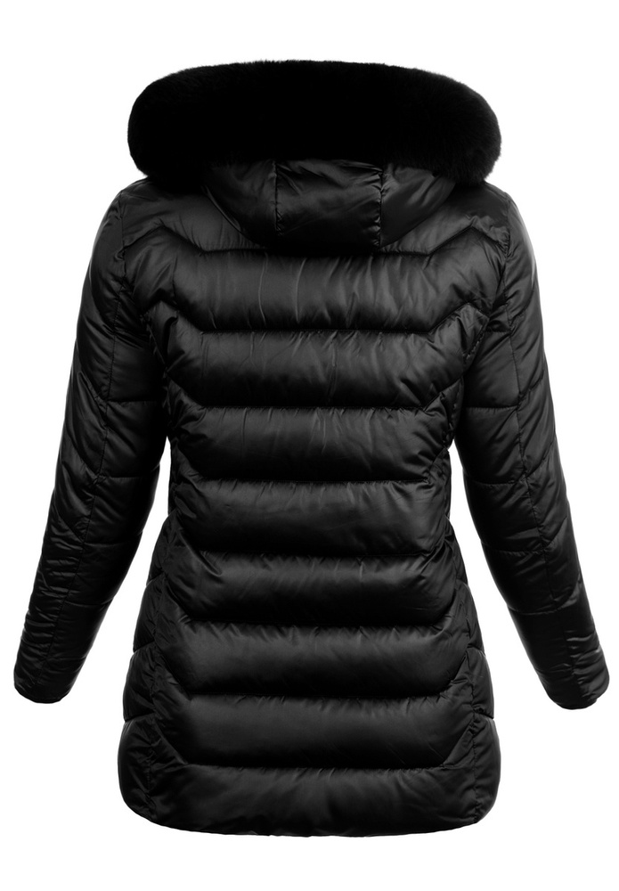 Damska Zimowa Ortalionowa Kurtka Czarna