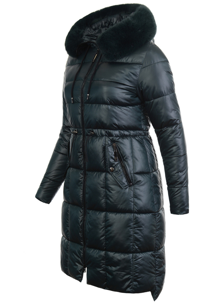 Damska Zimowa Ortalionowa Kurtka Zielona