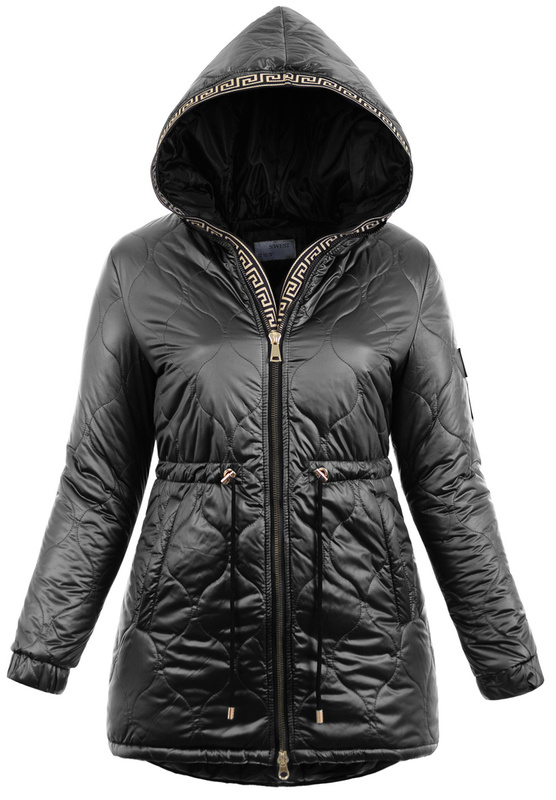 Damska Przejściowa Ortalionowa Kurtka Czarna