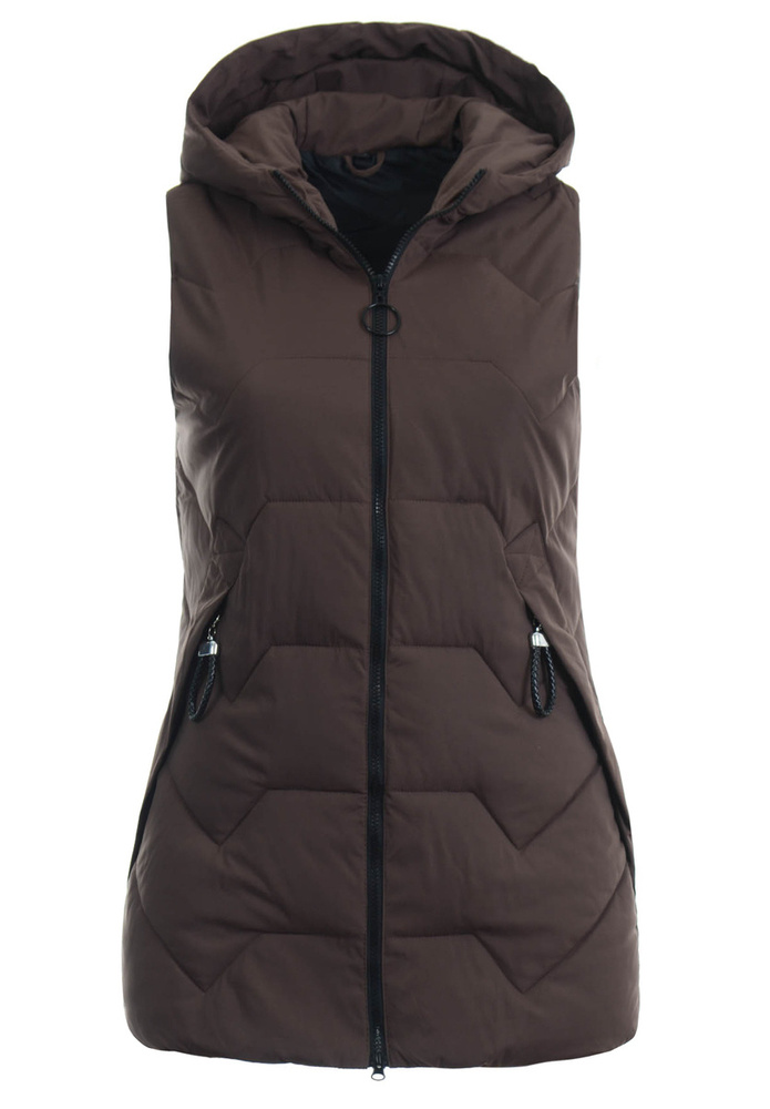 Damska Kamizelka Bezrękawnik Brązowy