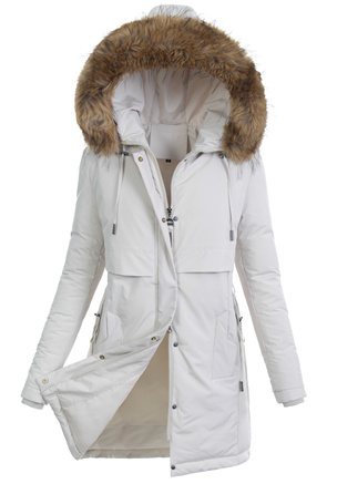 Damska Kurtka Zimowa Ecru