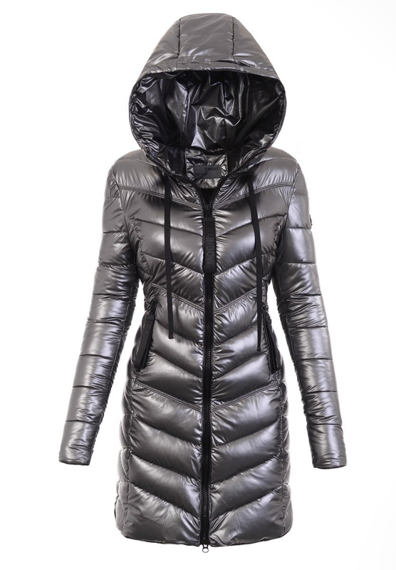 Damska Kurtka Ortalionowa Elena Srebrna