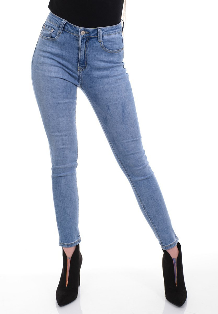 Damskie Spodnie Jeansowe Niebieskie