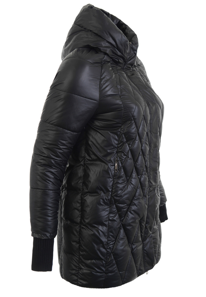 Damska Ortalionowa Zimowa Kurtka Czarna