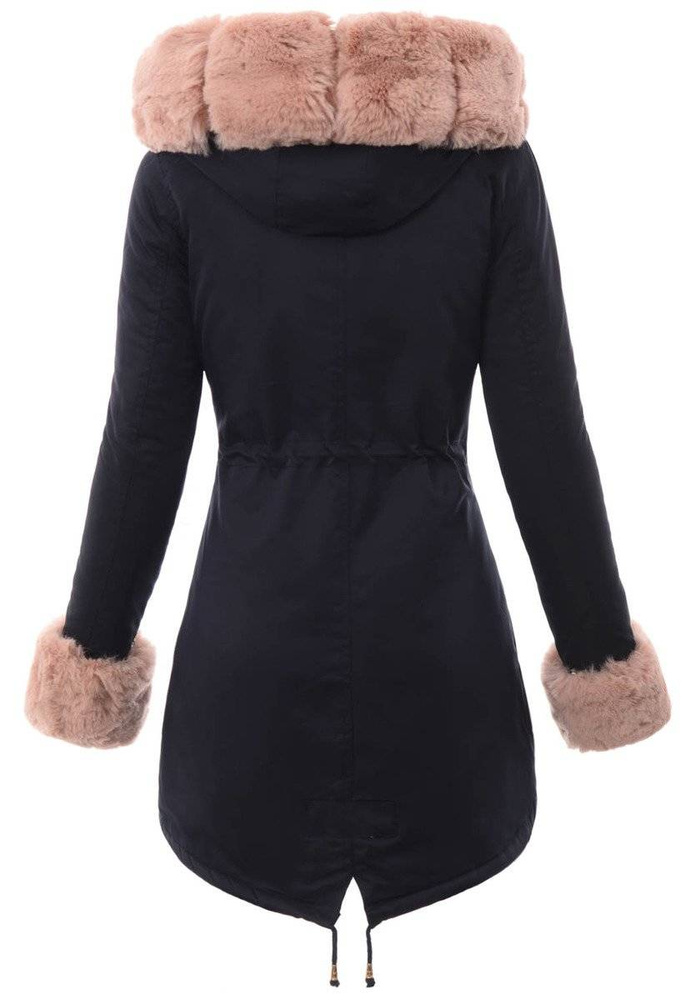 Damska Parka Kurtka Zimowa Granatowa