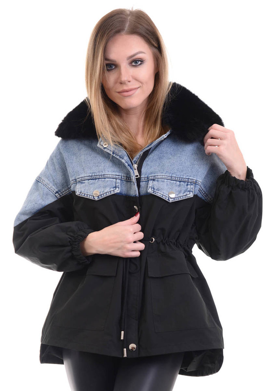 Damska Przejściowa Kurtka Oversize Jeans