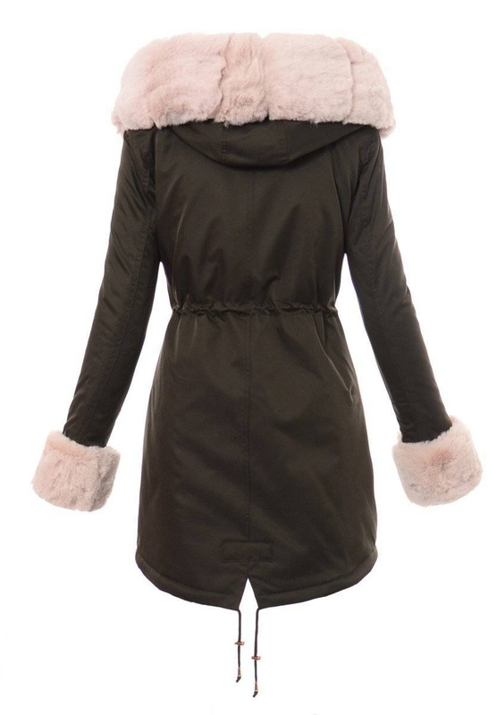 Damska Parka Kurtka Zimowa Khaki