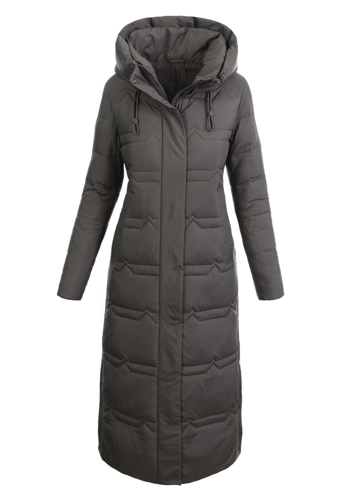 Damska Zimowa Ortalionowa Kurtka Brązowa