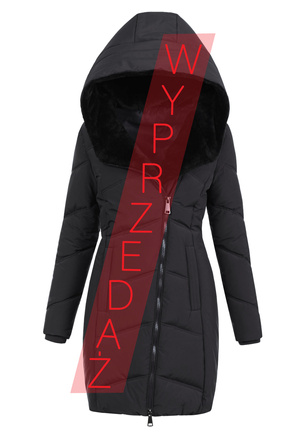 Damska Zimowa Ortalionowa Kurtka Czarna