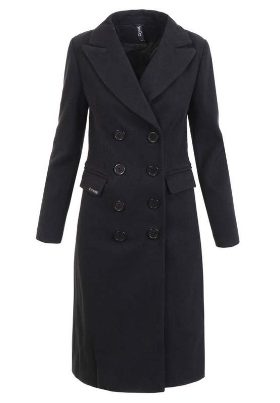 Damski Przejściowy Płaszcz Czarny