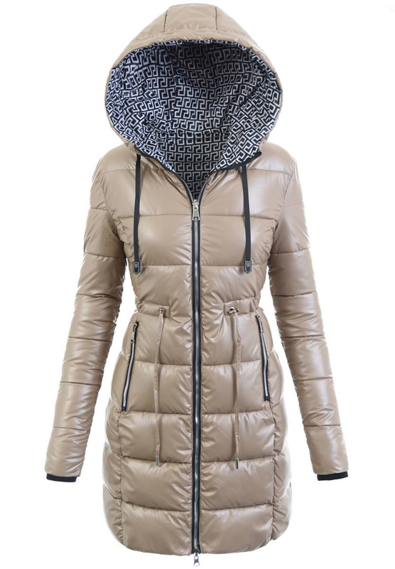 Damska Zimowa Ortalionowa Kurtka Czarna