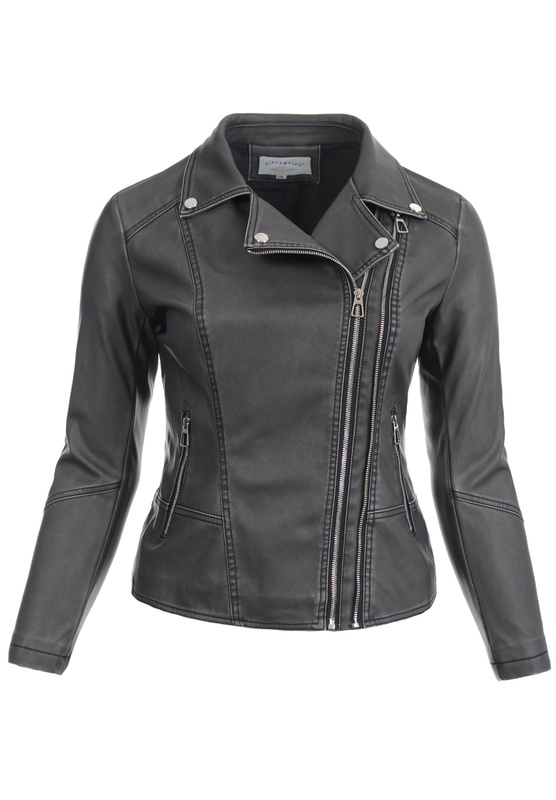 Damska Kurtka Ramoneska Popielata