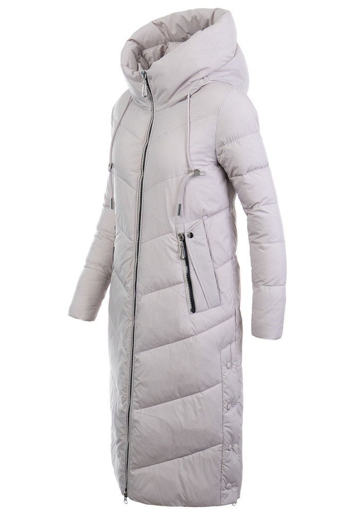 Damska Zimowa Ortalionowa Kurtka Beżowa