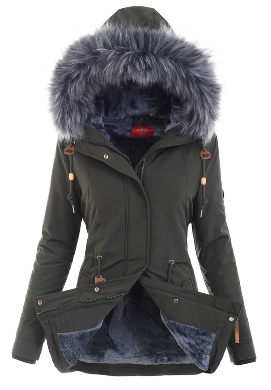 Damska Parka Kurtka Zimowa Zielona