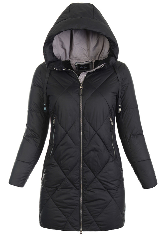 Damska Zimowa Ortalionowa Kurtka Czarna