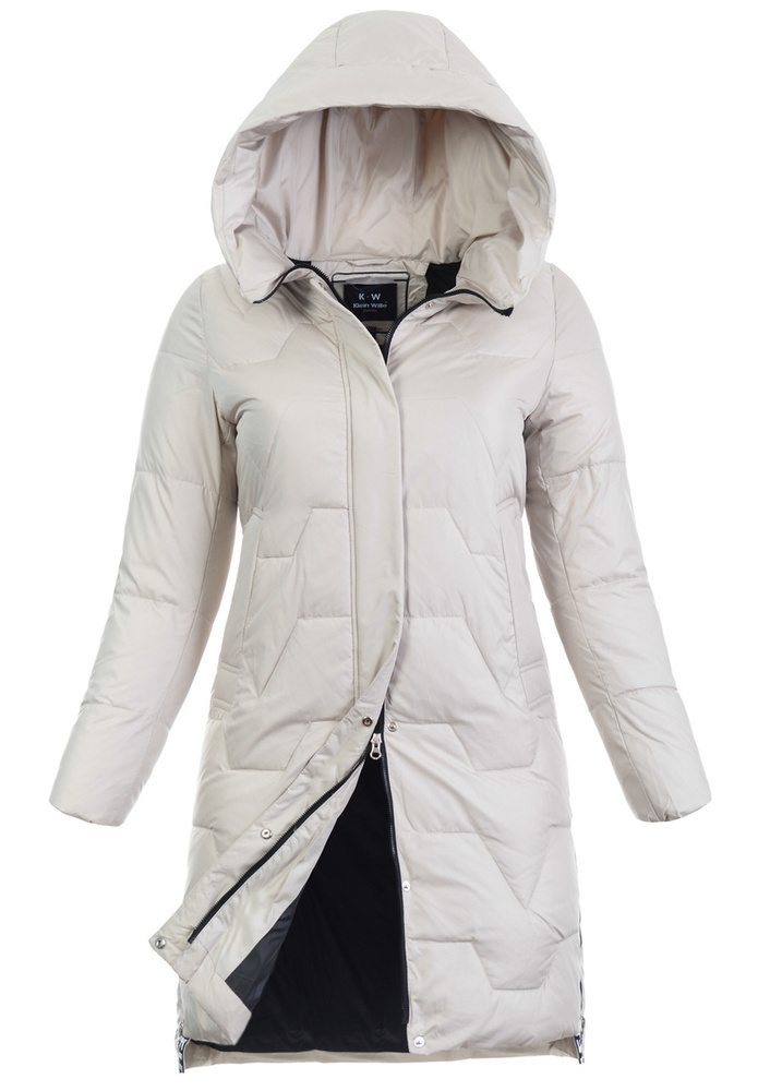 Damska Zimowa Ortalionowa Kurtka Beżowa