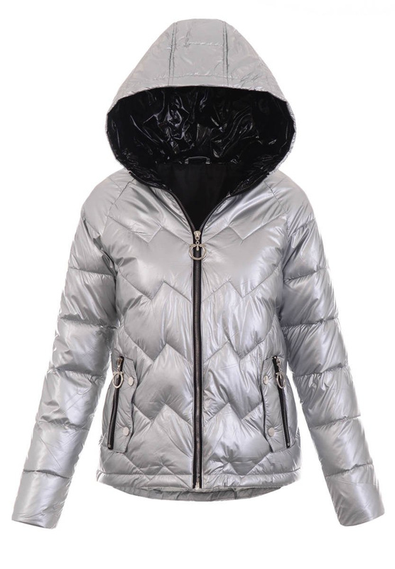 Damska Wiosenna Ortalion Kurtka Srebrna