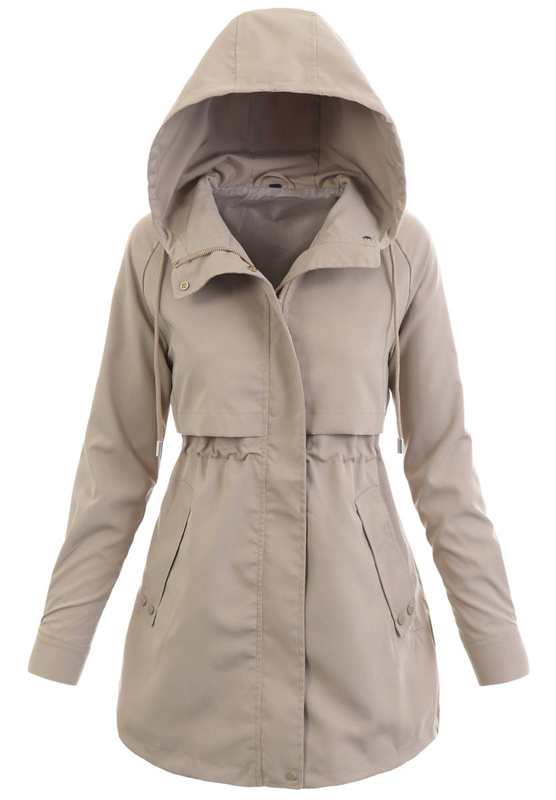 Damska Wiosenno-Jesienna Kurtka Beżowa