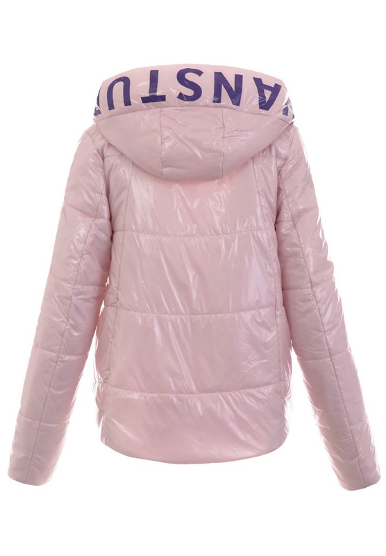 Damska Wiosenno-Jesienna Kurtka Różowa