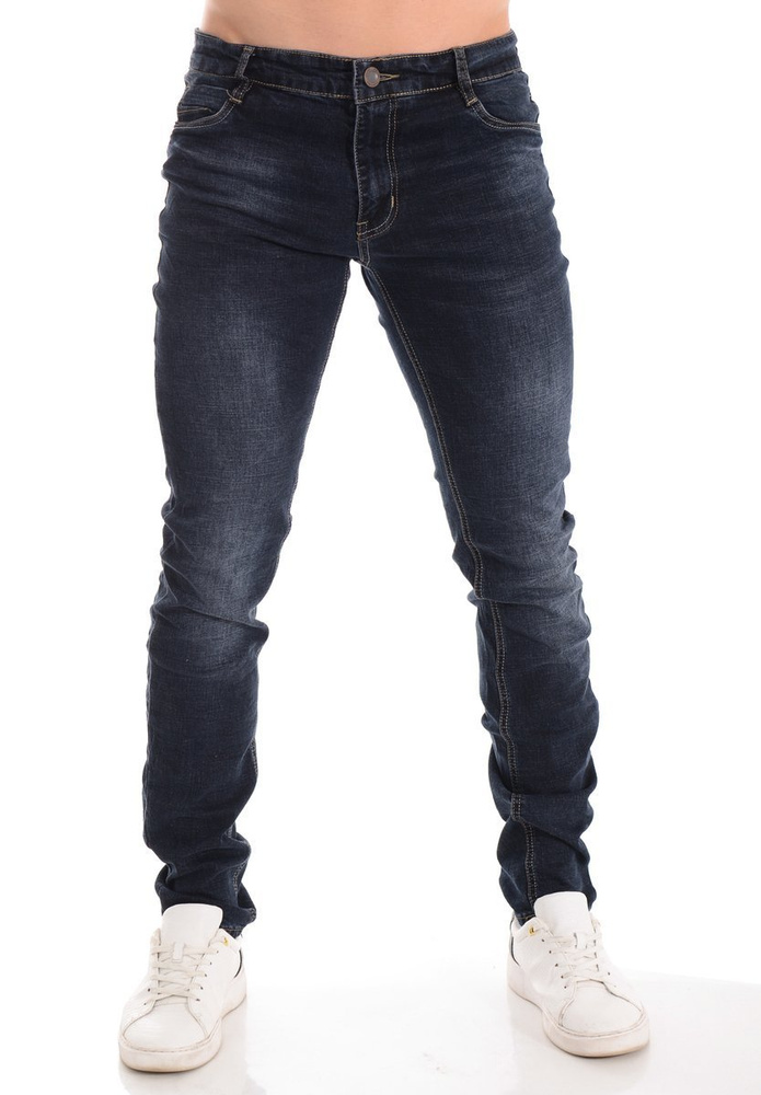 Męskie Spodnie Jeansowe Granatowe