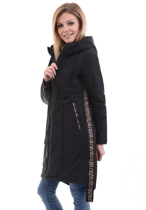 Damska Parka Wiosenna Zielona