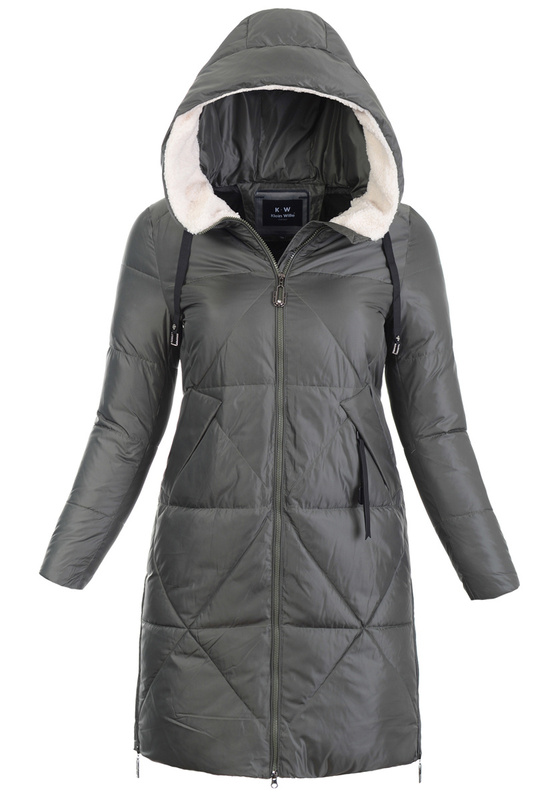 Damska Zimowa Ortalionowa Kurtka Khaki