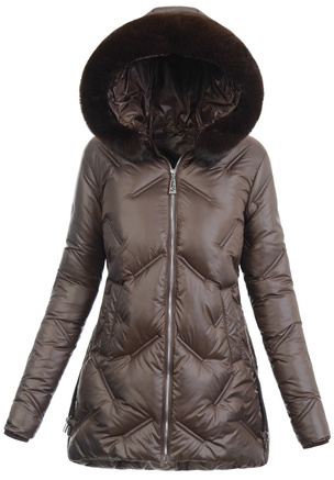 Damska Kurtka Zimowa Brązowa