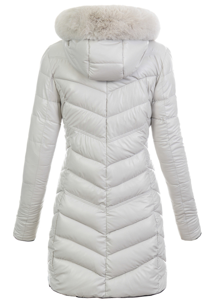 Damska Zimowa Ortalionowa Kurtka Ecru